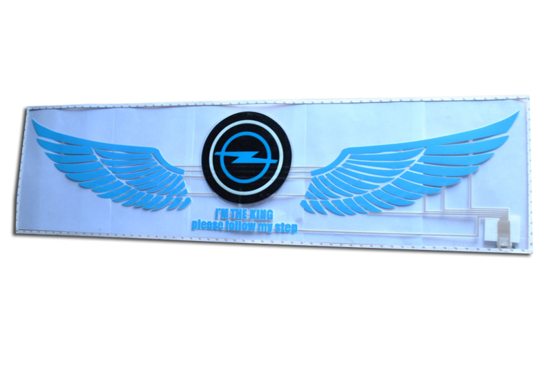 Эквалайзер на стекло "Крылья ангела - логотип OPEL", прозрачный фон, 90х25см