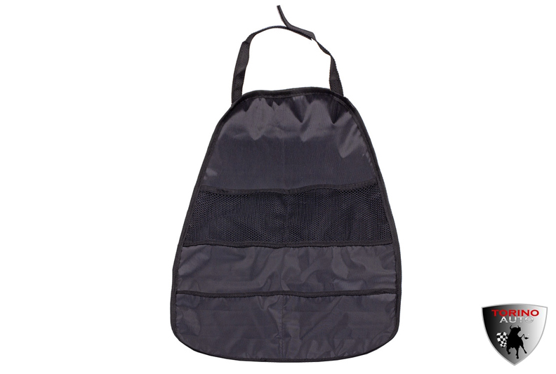 Накидка для спинки сиденья черная Dollex (60х45 см) 4 кармана, ткань оксфорд/NSK-104