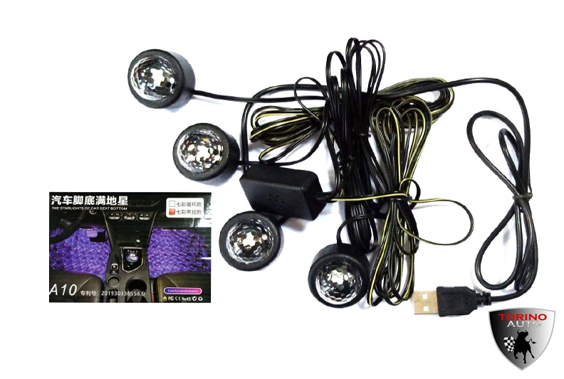 Подсветка RGB A-10 зоны ног и салона автомобиля с пультом дистанционного управления и музыкальным ко