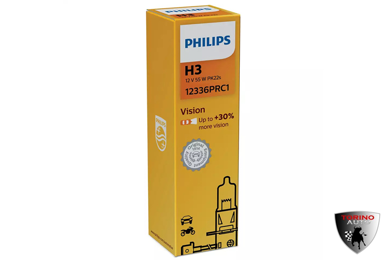 Лампа галогеновая "Philips" H3 (55W 12V) Vision, в коробке,1шт/12336PRC1