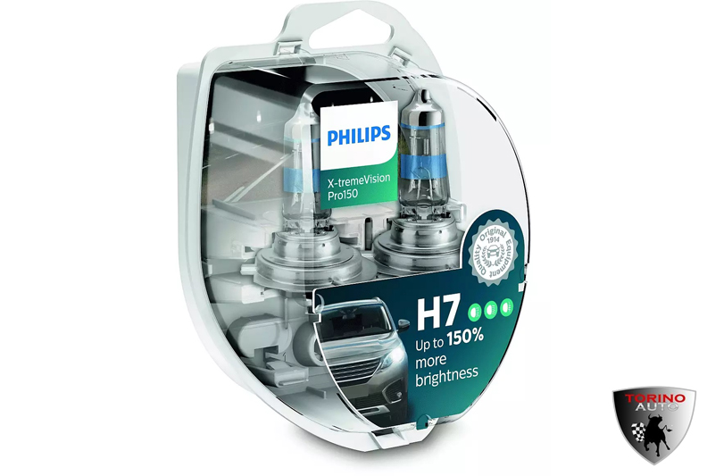 Лампа галогеновая "Philips" H7 (55W 12V) X-treme Vision Pro150 2шт+ QR код подлинности/12972XVPS2