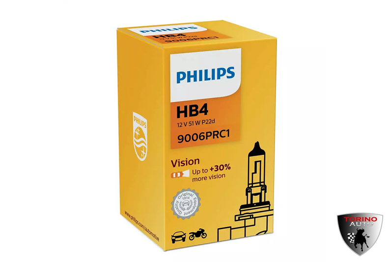 Лампа галогеновая "Philips" HB4 (51W 12V) Vision, в коробке,1шт/9006PRC1