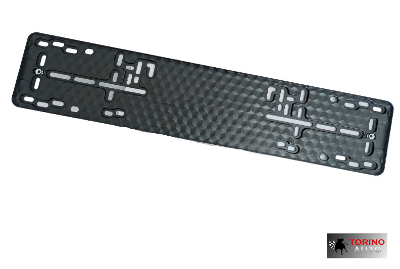 Рамка для ГОС. номерного  знака  пластик односоставная рельефная HP-8400N-BK ЧЕРНАЯ