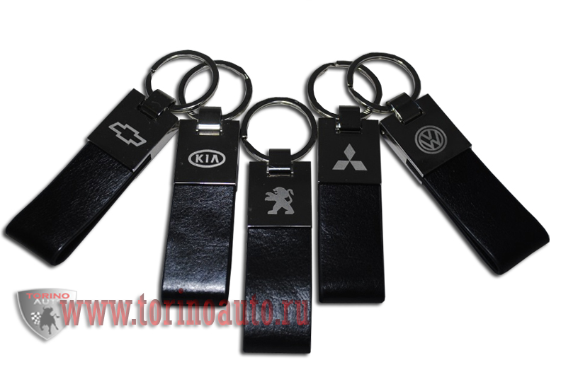 Брелок AE1213 - SKODA черная кожа, хром