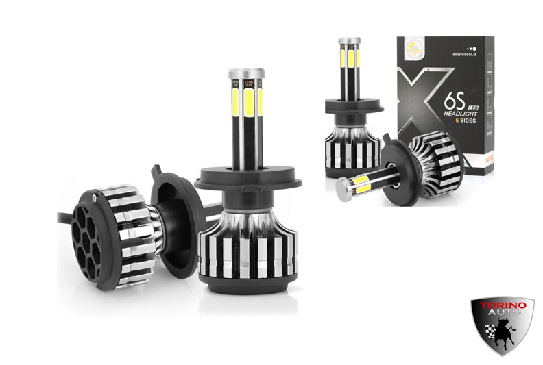 Лампа головного света со светодиодами CREE H4-X6S 60W/6000LM  3000/6000/8000K 9-30V(со встр, вентиля
