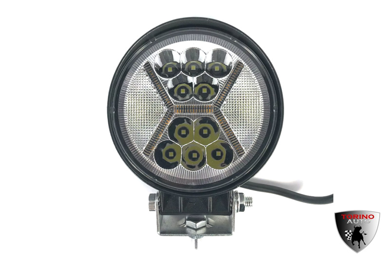 Фонарь светодиодный JRt-44F  SPOT 2*5+2*7LED  (9-30V-круглая) d-110. h-20mm белый+оранжевый