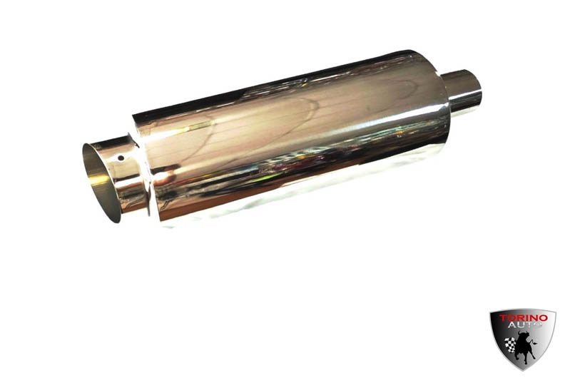 Глушитель прямоточный, спортивный HJ-A125 (нержавеющая сталь) 47*15*15см d=60мм