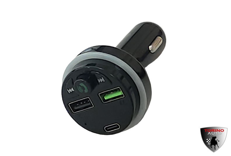 Адаптер в прикуриватель F17 (2 USB, 1 TYPE-С, Bluetooth, FM-передатчик (87,5-108,0 МГц), поддержка T