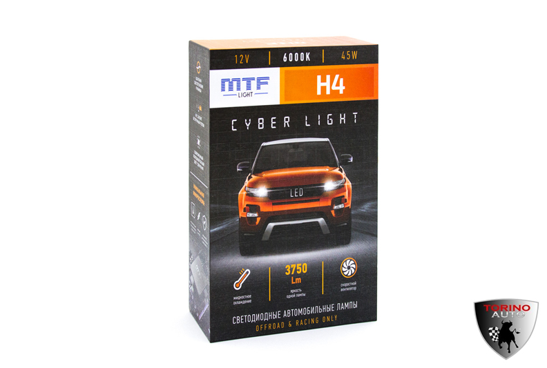 Лампа светодиодная  "MTF" Light CYBER LIGHT, H3, 12V, 45W, 3750lm, 6000K, кулер, комплект./DP03K6