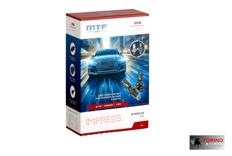 Лампа светодиодная  "MTF" Light IMPRESS, HB4(9006), 12V, 21W,2100LM,6000K,(разм штатн. лампы)/HTB4K6