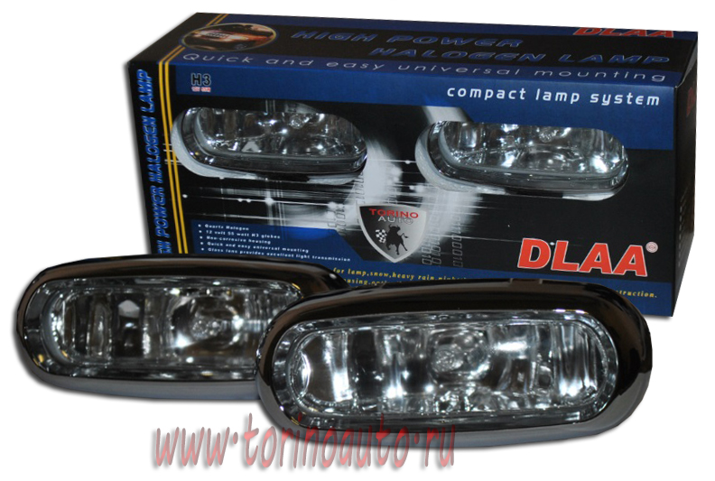 Фара противотуманная  DLAA  LA2090W    (белый 12V 55A H3) корпус метал. прямоугольный 130x55мм